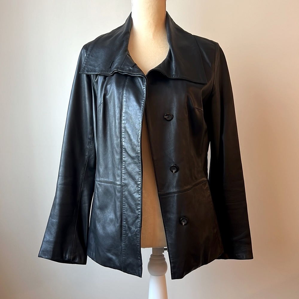 COLE HAAN | Genuine Leather Jacket | SZ : S | Black